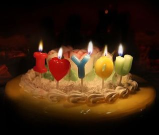 Love Letter Shaped Candles For Valentine's Day , Colorful Letter Birthday Candles